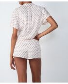 Rhett shorts met roze achtergrondprint