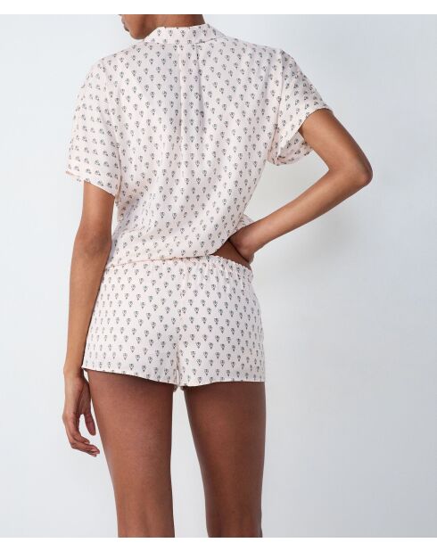 Rhett shorts met roze achtergrondprint