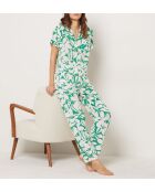 Pantaloni Vyns stampati su sfondo verde