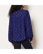 Maya shirt met paars borduursel