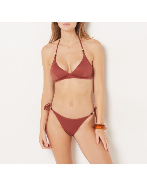 Idilliaco slip bikini marrone con cravatta