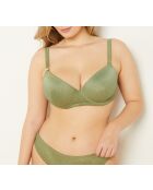 Idyllische klassieke khaki olijfkleurige bh met beugel en schelp