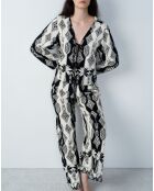 Nalani broek met ecru en zwarte print