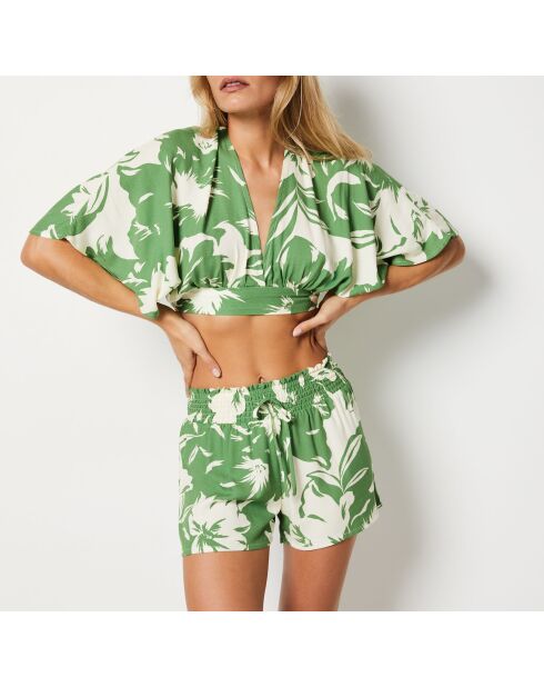 Jubika short met blauwgroene print