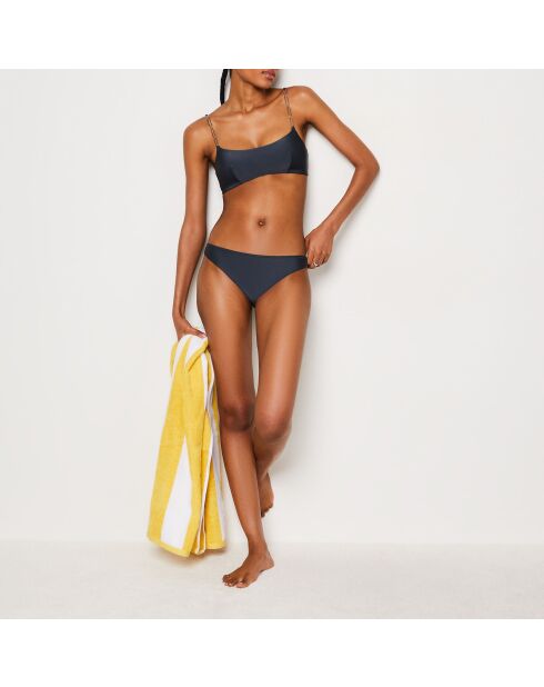 Braguita de bikini estándar antracita con correa para nadar