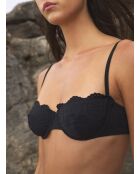Klassischer BH in Azaleenschwarz mit Bügel und ohne Schale