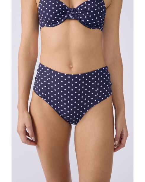 Braguitas de bikini de cintura alta con estampado azul y verde The Bombshell