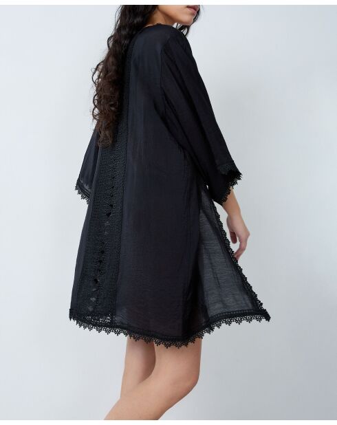 Kimono manche courte Samana b noir