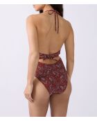 Charliz 1-teiliger rahmenloser Badeanzug mit Backstein-Hintergrunddruck