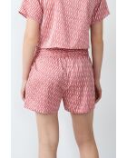 Kaila Shorts mit Backstein-Hintergrundprint