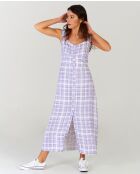 Lavendelfarbenes kariertes Midikleid