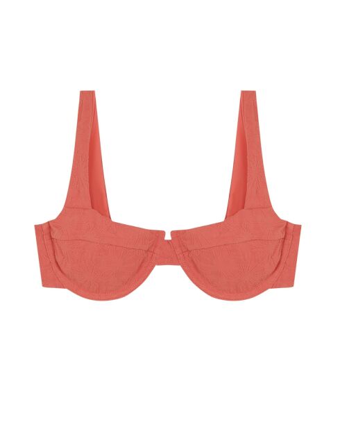 Koraalblauwe bikinitop met balkonnet