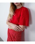 Blusa cardinale con ricamo Filly