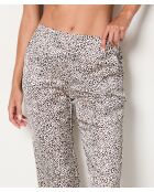Beige broek met print Beo