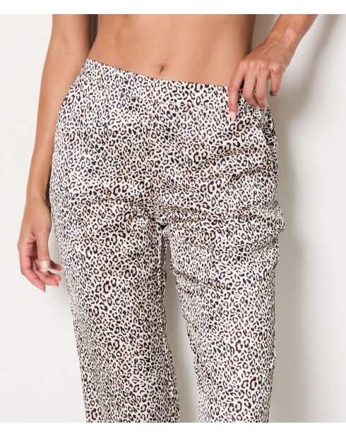 Beige broek met print Beo