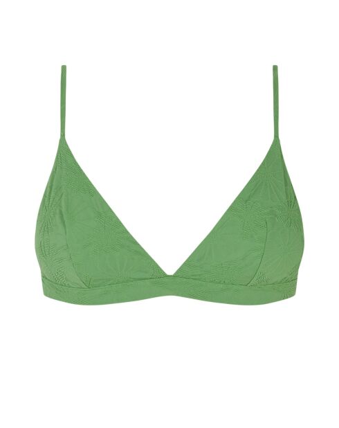 Sportliches Bikinioberteil in Grün mit Pistazienmotiv