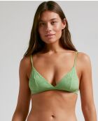 Sportliches Bikinioberteil in Grün mit Pistazienmotiv