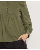 Suzon kaki olijfkleurige blouse