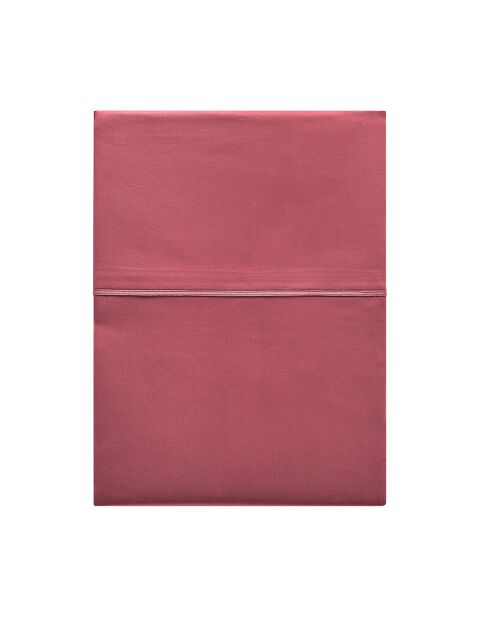 Lenzuolo piatto Cosmos red Teophile in raso di cotone biologico tinta unita