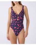 Bañador Baila de 1 pieza sin aros estampado rojo marino