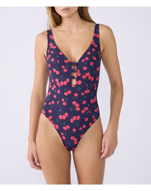 Bañador Baila de 1 pieza sin aros estampado rojo marino