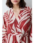 Déshabillé Kalio imprimé blanc rouge