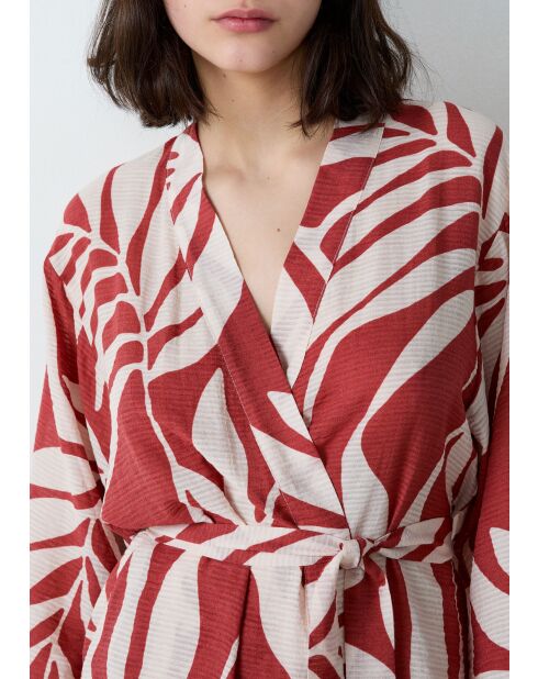 Déshabillé Kalio imprimé blanc rouge