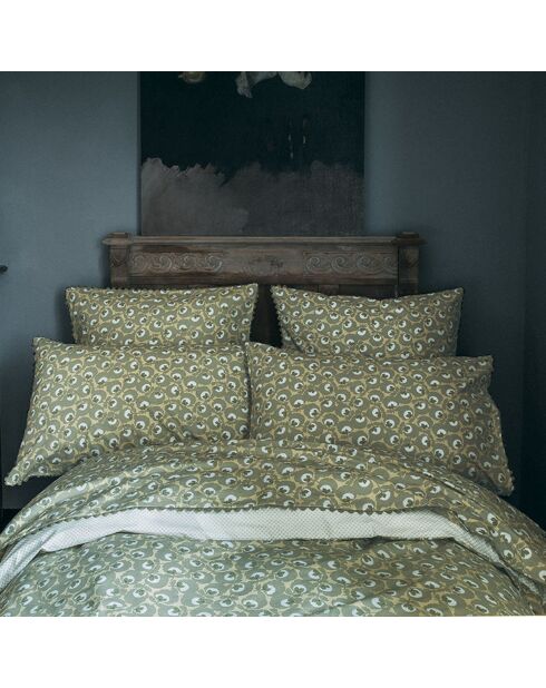 Copripiumino Tresor verde con stampa in percalle di cotone