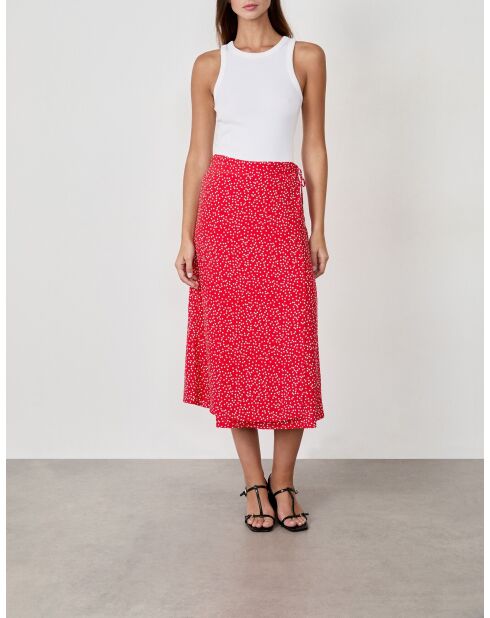 Jupe Betina imprimé fond corail