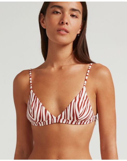 Top de bikini deportivo de cebra