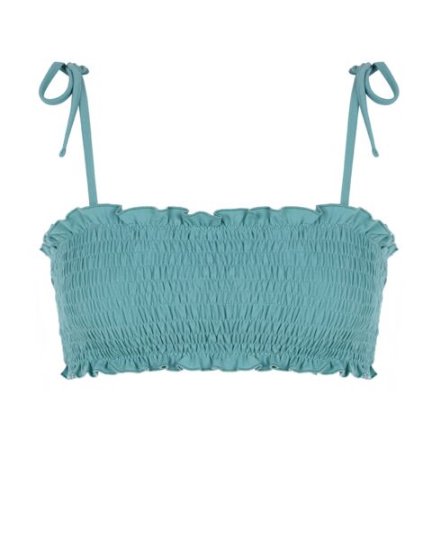 Blaues Bandeau-Bikinioberteil für Poolpartys