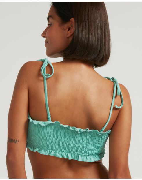 Blaues Bandeau-Bikinioberteil für Poolpartys