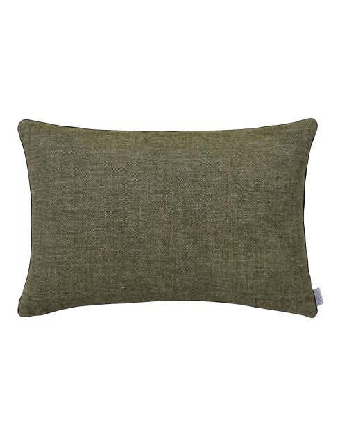 Fodera per cuscino Voltaire in lino e velluto tinta unita verde - 40x60 cm