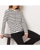 Ava schwarzes gestreiftes T-Shirt