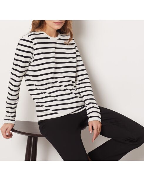 Ava schwarzes gestreiftes T-Shirt