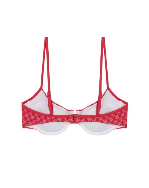 Top de bikini con balconet rojo cereza
