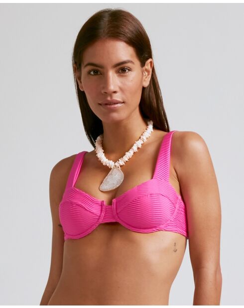 Rosafarbenes Balconette Miami Bikinioberteil