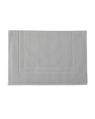 Alfombra de baño Ess de algodón orgánico liso, marco gris guijarro, 60 x 90 cm