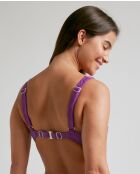 Top de bikini morado cómodo con forma de balcon