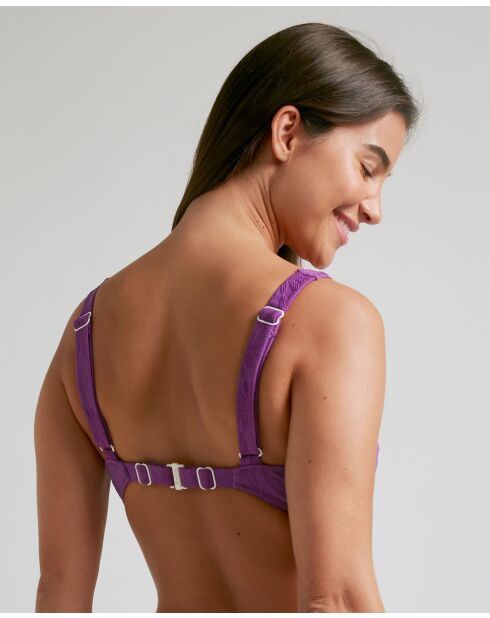 Top de bikini morado cómodo con forma de balcon