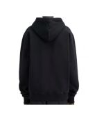 Sudadera negra de grogrén con capucha