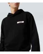 Sudadera negra de grogrén con capucha