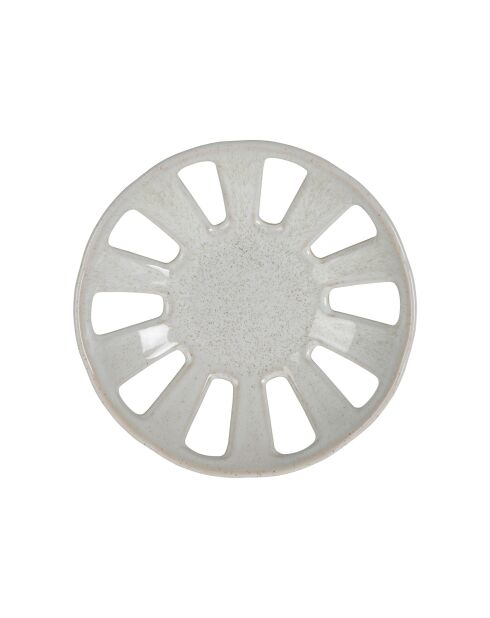 Biologische witte kom met vliegenpatroon -23 x 5 cm