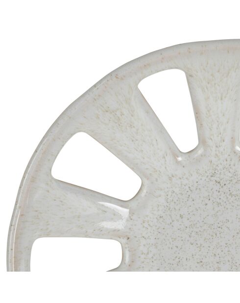 Biologische witte kom met vliegenpatroon -23 x 5 cm