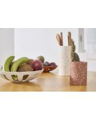 Weiße Bio-Schale mit Fliegenmuster -23 x 5 cm