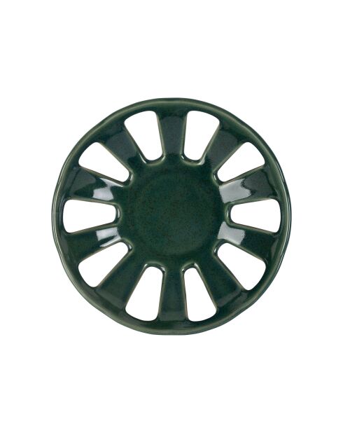 Organischer Becher mit smaragdgrünem Herzmuster - 23 x 5,5 cm