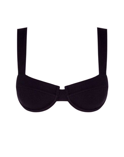 Schwarzes Balconette-Bikinioberteil