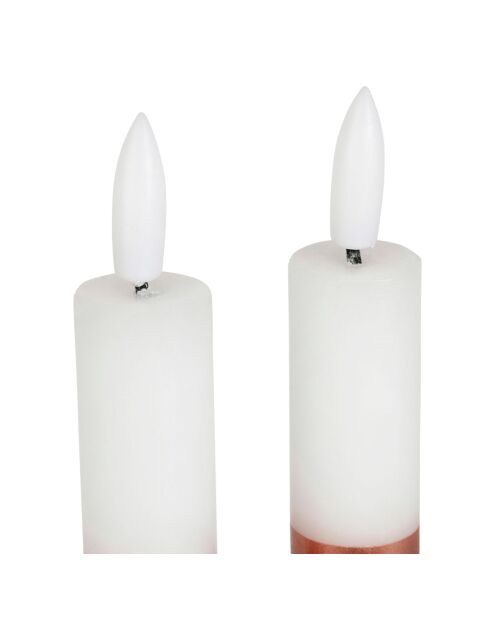 2 x LED-Kerzen in pinkfarbener Pops-Box — H: 25 cm