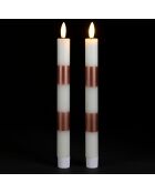 2 x LED-Kerzen in pinkfarbener Pops-Box — H: 25 cm