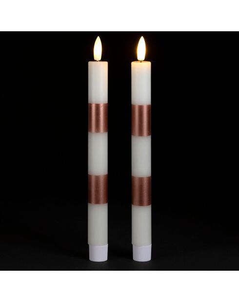 2 x LED-Kerzen in pinkfarbener Pops-Box — H: 25 cm